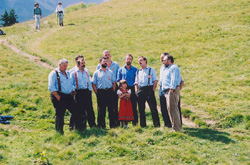 Annual Allmendhubel festival. Yodellers.