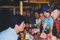 Gimmelwald's regulars: John, Jeff, Natalie, Adam, and Marty. Oh, yeah, and Petra, of course.
