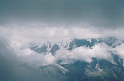 Sometimes the mountains would reappear out of the clouds.