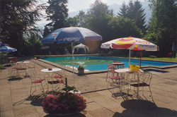 Hostel swimming pool is cool.