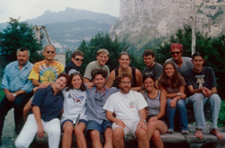 Final Group Photo: August 7th, 2000. Left to right, Upper Row: Walter (the owner of the Mountain Hostel), Johnny (Los Angeles, CA), Jared (Ontario, Canada), Scott (Chicago, IL), Heather (Seattle, WA), Alex (New York, NY), Trey (Birmingham, AL). Front row: Petra (the owner of the Mountain Hostel), Marisa (Vancouver, BC), Jeff (Vancouver, BC), Dana (San Francisco, CA), Amy (Toronto, ON), Diana (Toronto, ON), Matt (Australia).